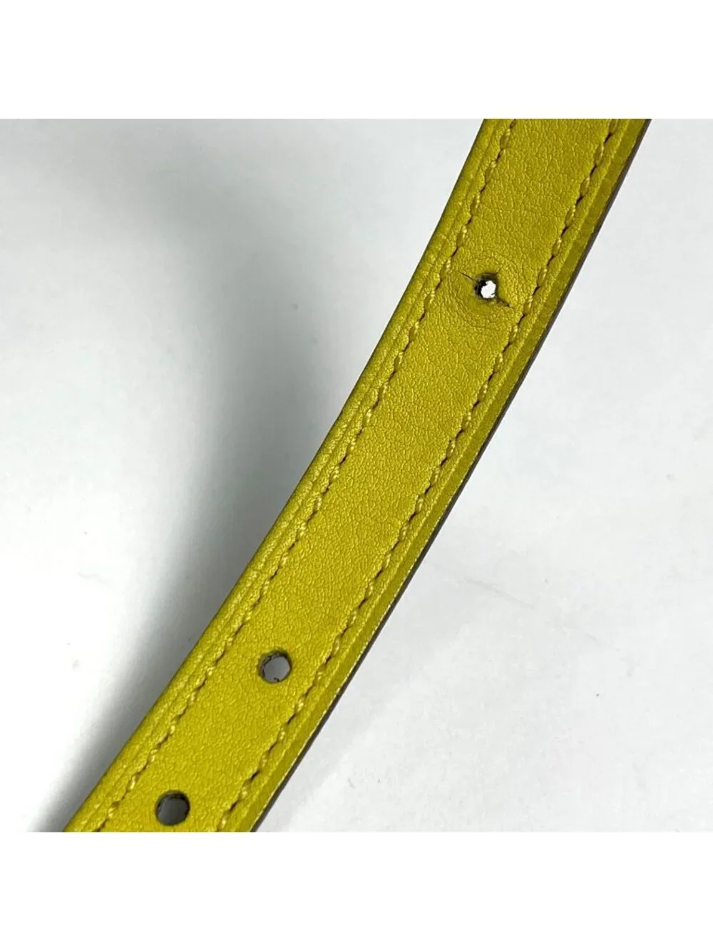 Hermes Series Reversible Belt Leather Beige Yellow